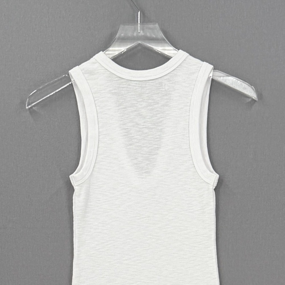ENZA COSTA Textured Rib Sleeveless U Neck Tank Top Womens XS White Quite Luxury - Picture 7 of 16